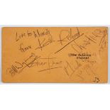 ROLLING STONES, THE - Full set of signatures, signed individually in pencil by Brian Jones  Full set