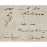 O'CONNELL, DANIEL - Envelope panel signed , addressed to "Reverend John Swire  Envelope panel signed