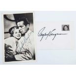 BERGMAN, INGRID - Black and white photograph of Ingrid Bergman and Humphrey Bogart...  Black and