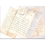 EASTLAKE, CHARLES LOCK - Five letters signed to the Secretary of the Society of Arts Peter...