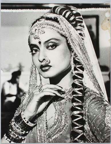 REKHA - Eight vintage black and white photographs of Rekha in various roles  Eight vintage black and