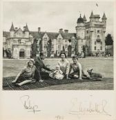 ELIZABETH II, QUEEN AND PRINCE PHILIP - Black and white photograph signed and and dated 1960