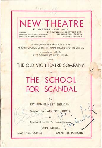 THEATRE - INCL. LAURENCE OLIVIER, VIVIEN LEIGH - Autograph album with signatures by prominent