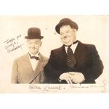 LAUREL, STAN  &  OLIVER HARDY - Vintage black and white, head and shoulders photograph of Stan...