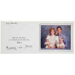 DIANA, PRINCESS  &  PRINCE CHARLES - Royal Christmas Card signed by Charles Prince of Wales and