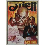 GANDHI - Original poster in colours advertising the Indian release, mounted  Original poster in