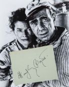 BOGART, HUMPHREY - Album page signed "Humphrey Bogart" in black ink, 9 x 11.5cm  Album page
