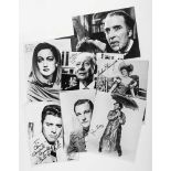 HOLLYWOOD STARS - INCL. GENE KELLY, GINGER ROGERS - Collection of 10 x 8", black and white signed
