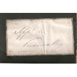 VICTORIA, QUEEN - Ink signature clipped from the head of a document, embossed crest  Ink