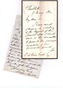PAXTON, JOSEPH - Two autograph letters signed to the Secretary of the Society of Arts  Two autograph