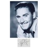 FLYNN, ERROL  &  OTHERS - Album page signed by Errol Flynn in black fountain pen, a few smudges