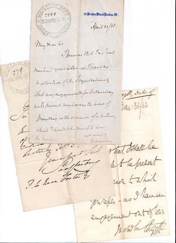 PEERS  &  POLTICIANS - Large collection of letters addressed to Secretary of the Society...  Large - Image 2 of 2