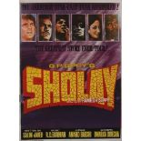 ACTION AND CRIME - SHOLAY, original poster in colours, mounted, 1975, 97 x 71cm; DON  SHOLAY,