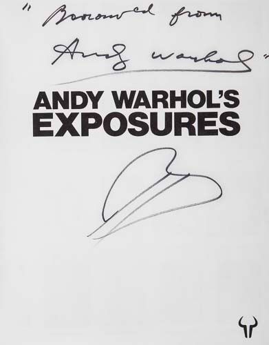 WARHOL, ANDY - 'Andy Warhol's Exposures', signed by Warhol on title page and on a...  'Andy Warhol's