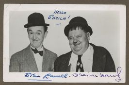 LAUREL, STAN  &  OLIVER HARDY - Vintage black and white, head and shoulders photograph of Stan...