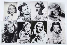 HOLLYWOOD ACTRESSES - Collection of 10 x 8", black and white signed photographs of...  Collection of