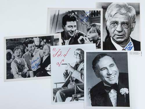 COMEDY - BENNY HILL - Group of photographs and cards signed by prominet British and...  Group of