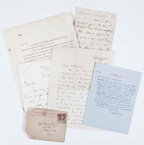 COLLECTION OF LETTERS - INCL.SIEGFRIED SASSOON - Album including loose letters addressed to Mr