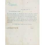 HERZL, THEODOR - Typed lette signed to an unknown colleague  Typed lette signed ("Herzl") to an