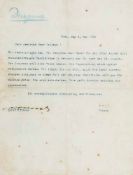 HERZL, THEODOR - Typed lette signed to an unknown colleague  Typed lette signed ("Herzl") to an