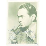 ROBINSON, EDWARD G. - A 7x5" head and shoulders vintage sepia photograph of Edward G...  A 7x5" head