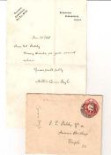 DOYLE, ARTHUR CONAN - Autograph note signed to Mr. Daldy, thanking the recipient for his