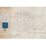 VICTORIA, QUEEN - Royal document of appointment on vellum, signed in upper left...  Royal document