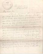 RENNIE, JOHN - Autograph letter signed to the Secretary of the Society of Arts...  Autograph
