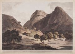 Daniell (Thomas and William) - Jag Deo and Warrangur, hill forts in the Barramah'l,  plate XI from