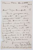 Petrie -  Autograph Letter signed to Cyril Davenport  (Sir Flinders, Egyptologist, 1853-1942)