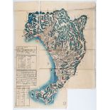 Japanese School. - Map of Sagami Province,  in today's Kanegawa Prefecture, the extensive arc of