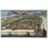 -. Volckamer (Johann Christoph) - S. Pietro d'Arena,  bird's-eye view of Genoa including the