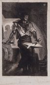 Delacroix (Eugène) - Un Forgeron,   pure aquatint on chine appliqué on wove paper with full margins,