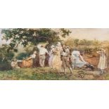 Herbert Nye (fl. late 19th century) - May Day  Watercolour with touches of body white Signed and