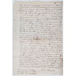 17th century Islington girls.- - Harrison Legal affadavit signed relating to a journey to Islington,