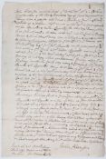 17th century Islington girls.- - Harrison Legal affadavit signed relating to a journey to Islington,