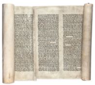 Bible.- - Megillah Esther,   manuscript in Hebrew on 3 joined vellum membranes, on contemporary