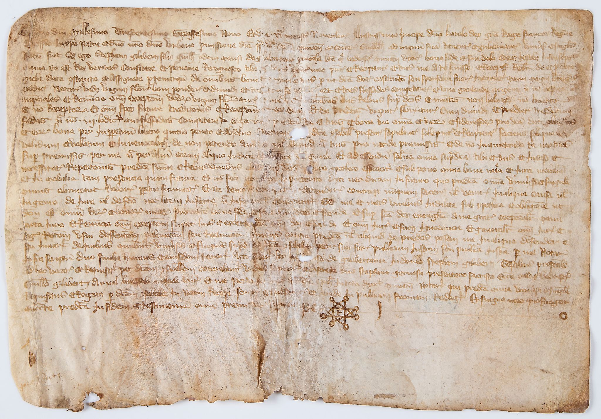 Medieval France.- - Charter of Stephan Glabern, of property in Jouvudan [   Charter of Stephan