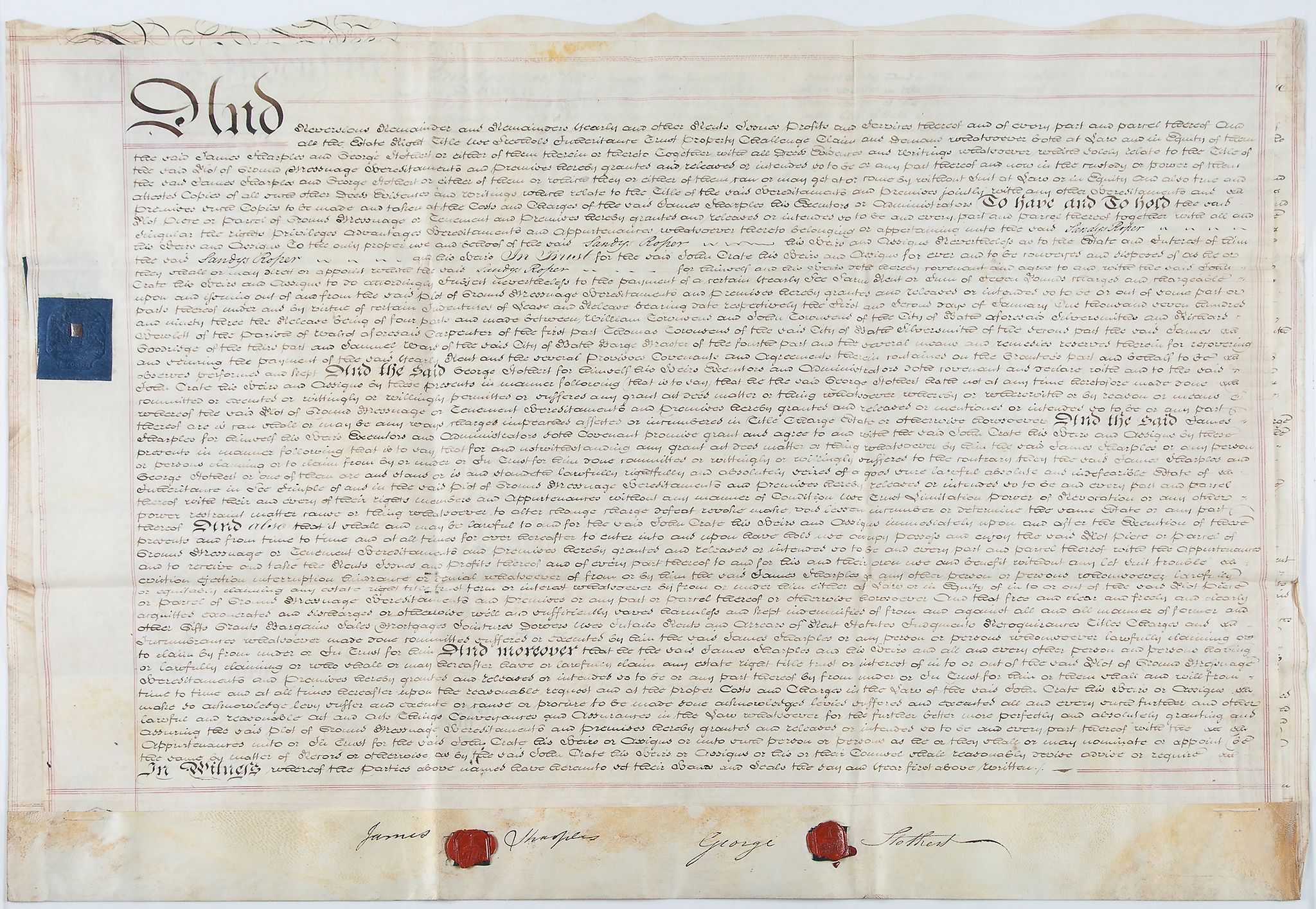 Bath.- - 3 indentures relating to property in Bath, Ds.s   3 indentures relating to property in