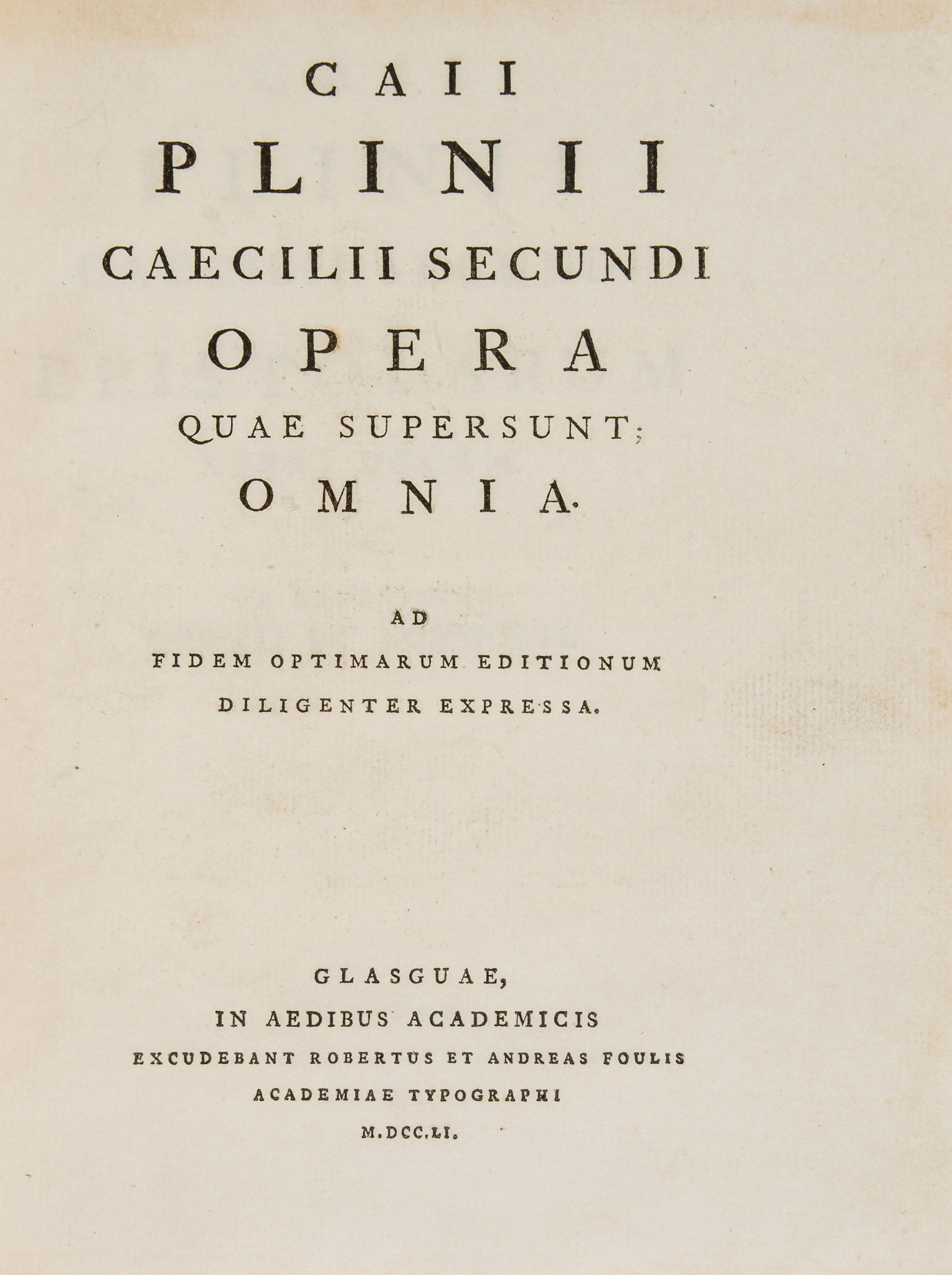 Plinius Secundus (Gaius Caecilius) - Opera,   some light foxing, contemporary calf, spine gilt, some - Image 2 of 2