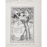 Ford (Henry Justice) - Original design for bookplate of Yolande Evelyn Ball,   pen and black ink