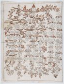 Spanish pedigree.- - [Pedigree of the Ladron family], printed names within rondels with...   [