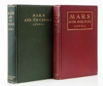 Lowell (Percival) - Mars and its Canals,   first impression  ,   lacking front free endpaper, New