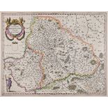 Blaeu (Johan) - Xaintonge et Angoumois,  map of Poitou-Charentes, France, decorative title cartouche