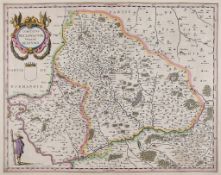 Blaeu (Johan) - Xaintonge et Angoumois,  map of Poitou-Charentes, France, decorative title cartouche