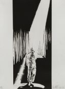 Robert Longo (b.1953) - The Entertainer lithograph printed in black and silver, 1986, signed and