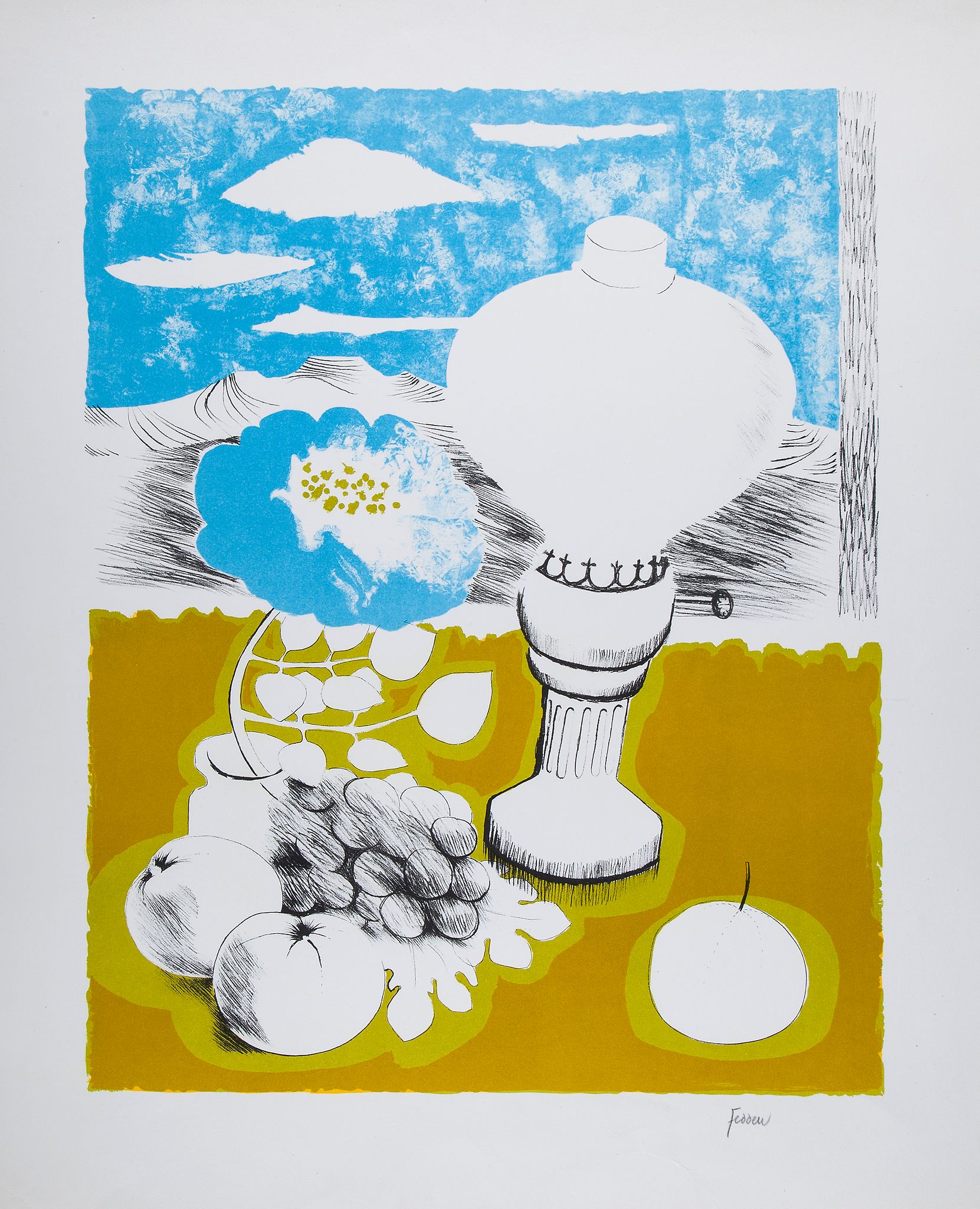 Mary Fedden (1915-2012) - The Lamp lithograph printed in colours, 1972, signed in pencil, on wove