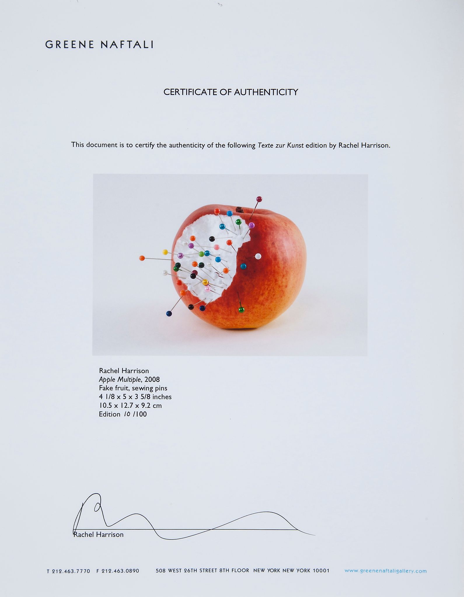 Rachel Harrison (b.1966) - Apple polystyrene, plastic and sewing pins, 2008, signed and numbered - Image 2 of 2