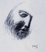 Henry Moore (1898-1986) - Head Study I (After Andrea Pisano) xerox copy paper with crayon additions,
