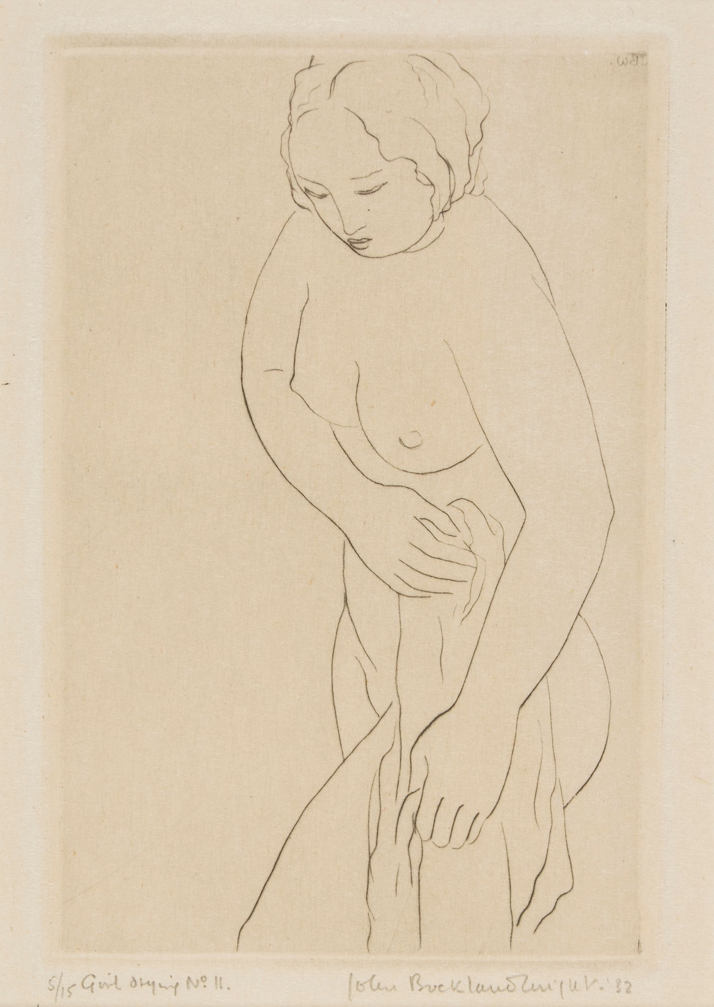 John Buckland-Wright (1897-1954) - Girl Drying No.I; Girl Drying No.II two engravings with drypoint,